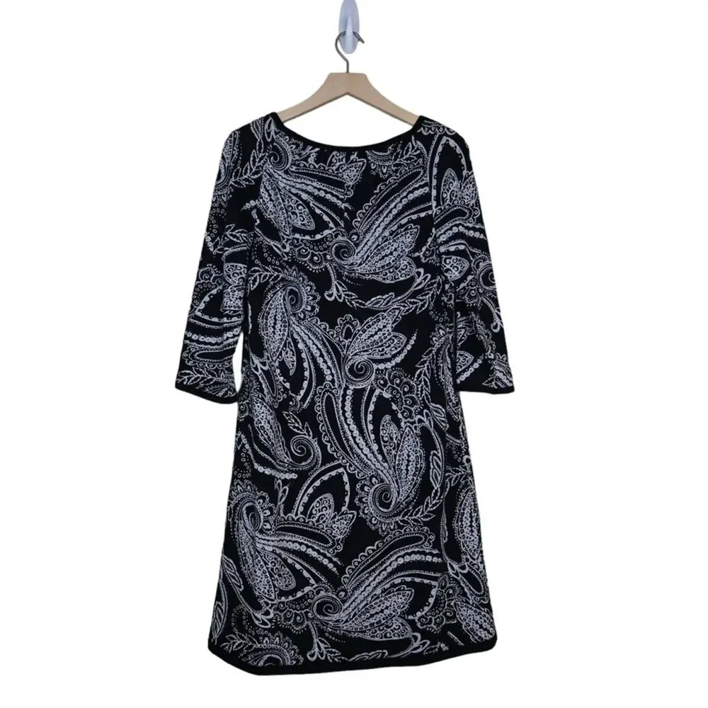 Sandra Darren Womens 8 A-Line Paisley Print Dress
